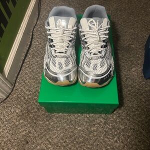 Bottega Veneta Metallic Silver Sneakers